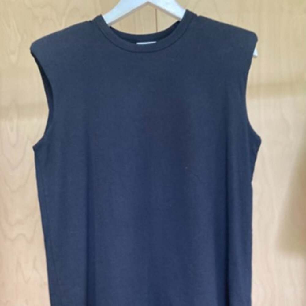 Black tank with shoulder pads